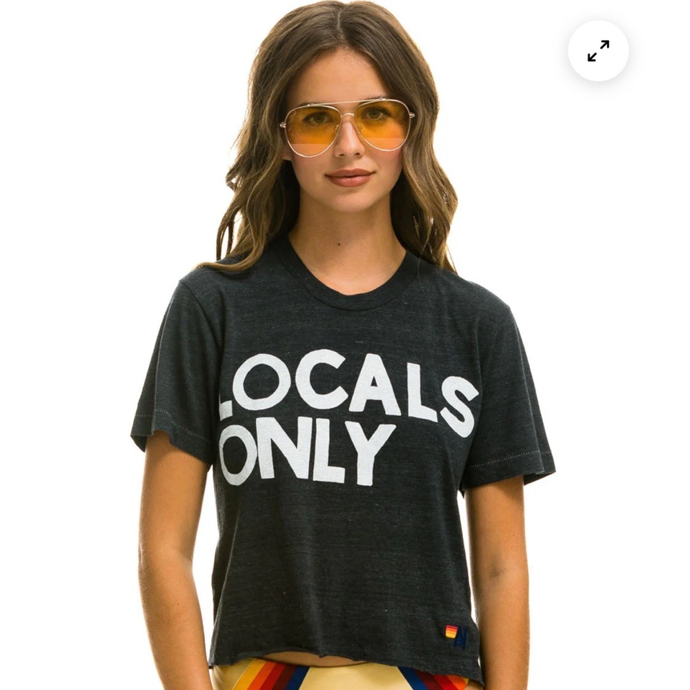 Aviator Nation Charcoal Tee with White Print - Picture 2 of 2